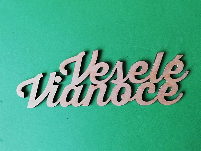 Drevený nápis dekoračný Veselé Vianoce 1