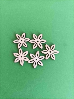 Drevené kvietky 4cm 5ks
