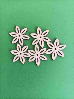 Drevené kvietky 5cm 5ks