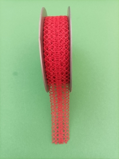 Stuha tkaná 2,5cm červená