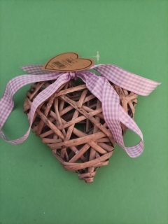 Prútene srdce šede 13x13 cm