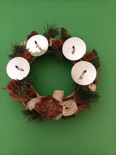 Svietnik adventný okrúhly na 4 sviečky