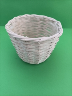 Prútený kvetináč bieli priemer 19 cm v.14 cm