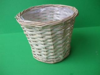 Prútený kvetináč bieli rozmer 19 x 15 cm