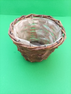 Prútený kvetináč šedý priemer 15 cm v. 12 cm